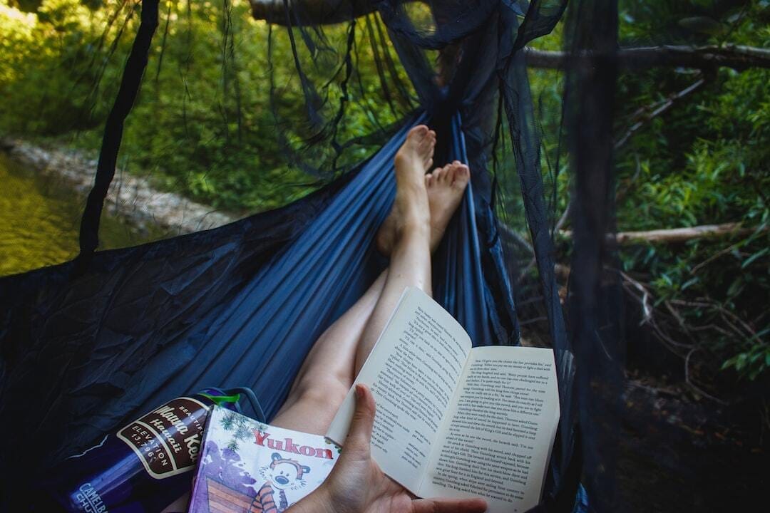 person holding book