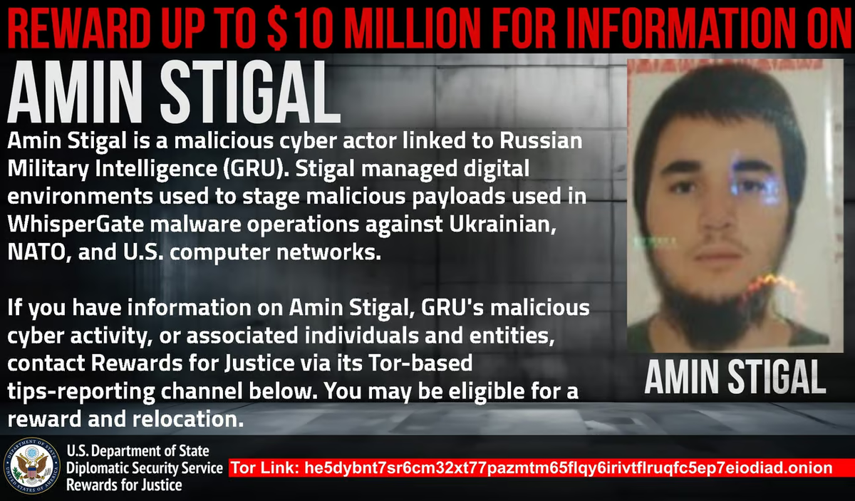 Hacker Who Targeted Ukraine Systems With WisperGate Malware Indicted, $10 Million Reward Offered