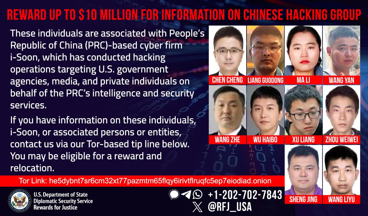 US indicts twelve prolific Chinese hackers, including eight i-Soon staffers